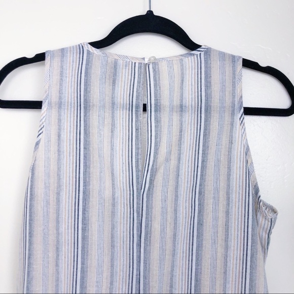 Anthropologie DREW Stripe Jumpsuit Tan Blue XS NWT - Picture 6 of 11